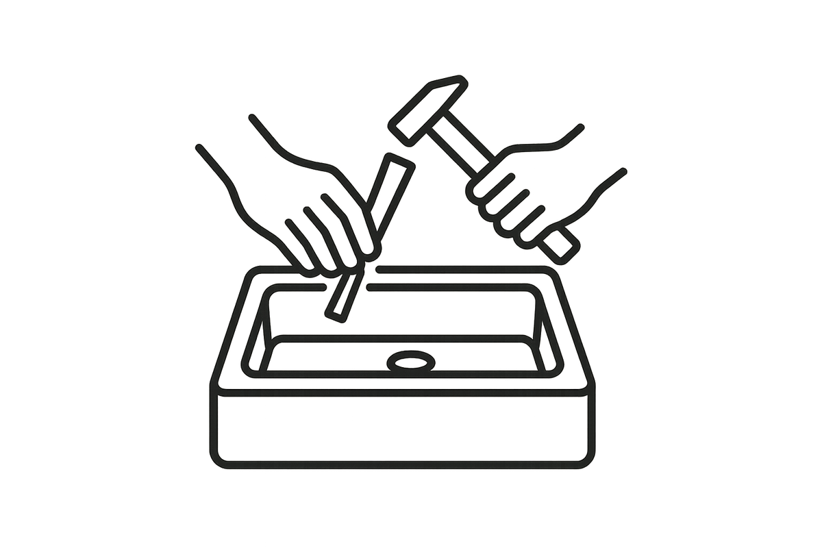 c'est presque parfait mais enleve le truc qui depasse de l'evier en dessous de la main